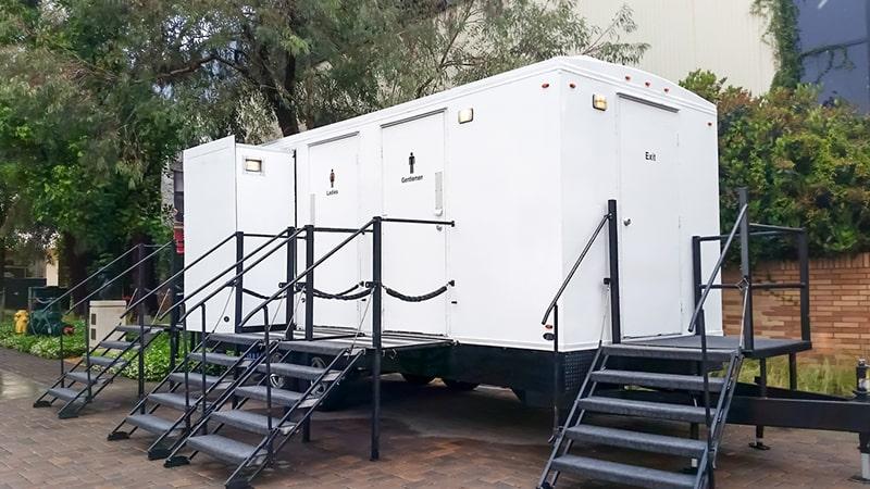 our luxury restroom trailers can be delivered to remote locations, providing luxury facilities wherever you need them